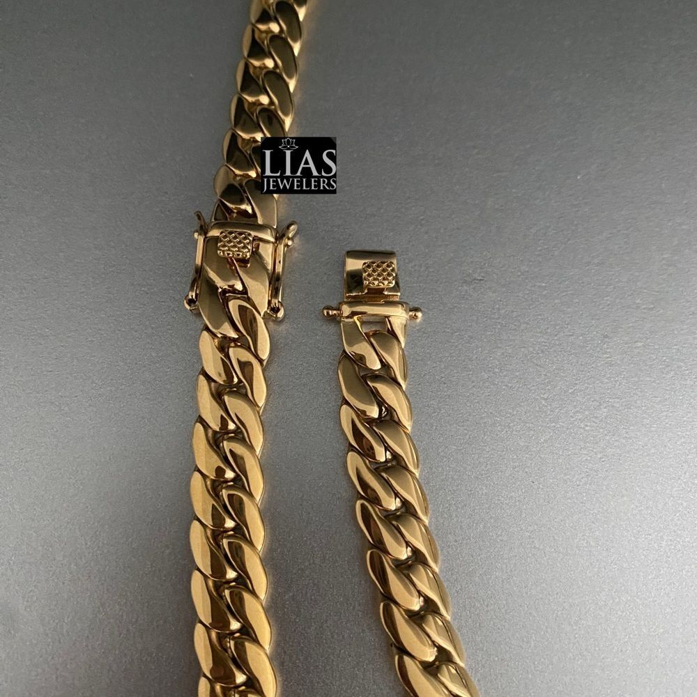 New 14k yellow gold Cuban link chain and bracelet set - Picture 6 of 6